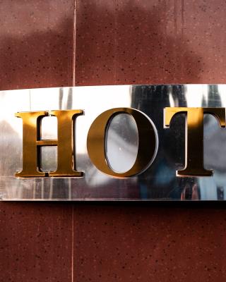 Chrome & Brass Hotel Sign