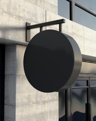 Black Round Blank Sign
